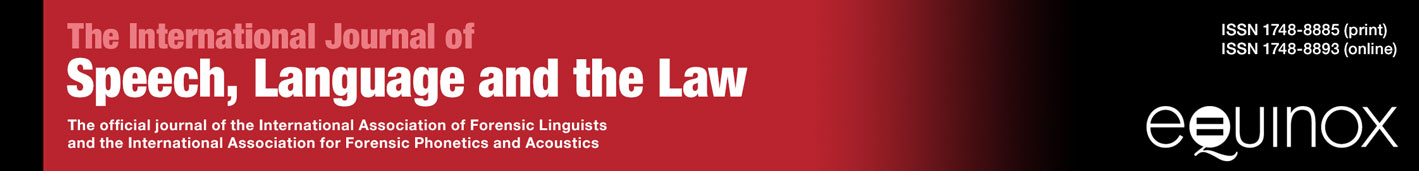 The International Journal of Speech, Language and the Law